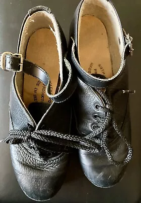 Irish Dance Hard Shoes Size 2 Rutherfords  Black Leather • $40