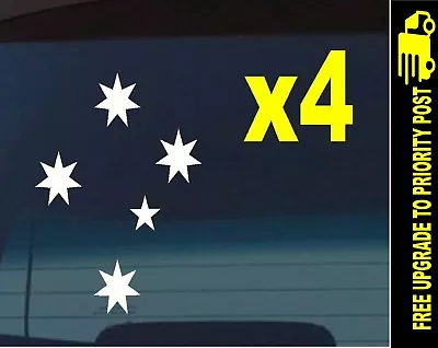 $6.90 • Buy 4 X Aussie Southern Cross Stars Car Ute 4x4 Stickers 100mm