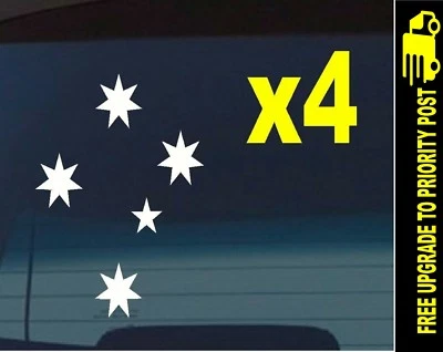 $6.90 • Buy 4 X Aussie Southern Cross Stars Car Ute 4x4 Stickers 100mm