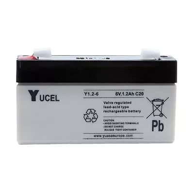 YUCEL Y1.2-6 6V 1.2AH (1.3AH) Rechargeable Battery Fire & Burglar Alarm Security • £14.49