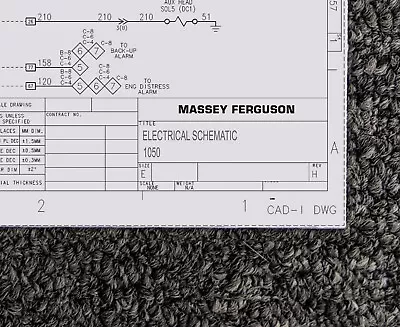 MASSEY FERGUSON LOADER 1050 Electrical Wiring Diagram Manual • $209.30