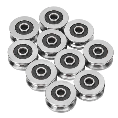 $13.86 • Buy 10pcs TV0418 4*18*8mm V Groove Track Roller Bearing Guide Rail Bearing❀
