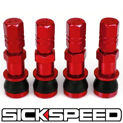 4 Pc Red Aluminum Valve Stems With Caps For Tire/wheel/rim/car/truck/suv P1 • $23.88