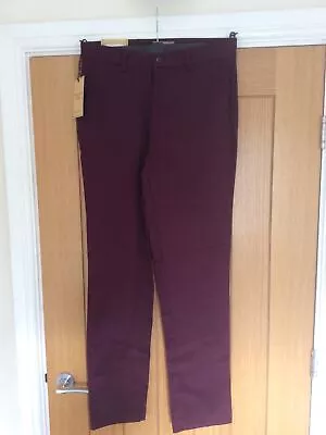 Men’s Burgundy Trousers By Swear & Mason Size 30R BNWT • £3.99