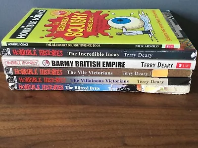 HORRIBLE HISTORIES HORRIBLE SCIENCE 6 Book Bundle TERRY DEARY Freepost • £9.99