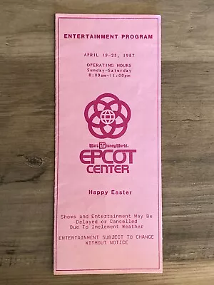 RARE Happy Easter Epcot Center Entertainment Program April 1987 • $9.99