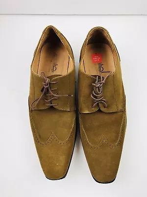 CASTILLO Almansa Vintage Men's Handmade Brown Suede Oxford Wingtip Size 10 EUC • $75