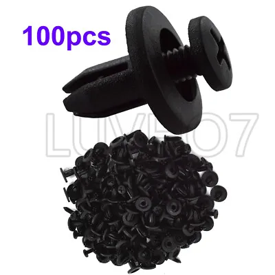 100Pcs 6mm Hole Car Plastic Rivets Fastener Fender Bumper Clips Retainer Rivets • $7.88