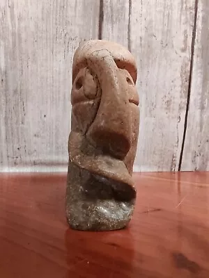 Native Iroquois Soapstone False Face Mask Carving Sculpture Miniature  • $20