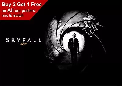 Skyfall James Bond 007 Daniel Craig Movie Poster A5 A4 A3 A2 A1 • £15.99