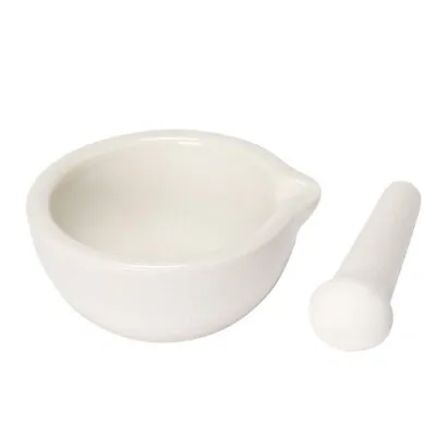 Mortar And Pestle Set Classic Marble Natural Stone White Pestal To Grind Food US • $9.81