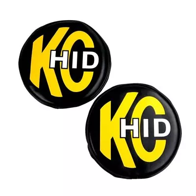 KC Hilites 8 Round Soft Vinyl Cover HID Pair Black Yellow Brushed KC HID (5818) • $127.17