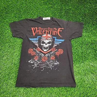 Bullet-for-My-Valentine Skull Rose Shirt L-Short 19x26 Black Heavy Metalcore • $48.77