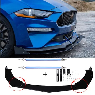 For Ford Mustang GT Mach 1 Front Bumper Lip Splitter Spoiler Body Kit+ Strut Rod • $89.25