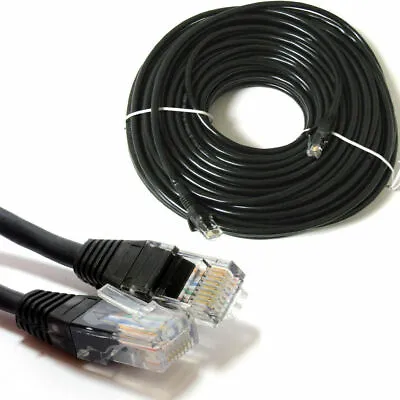 £8.89 • Buy Black 50m External Outdoor Network Ethernet Cable Cat5e LAN PC Router Modem RJ45