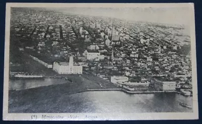 Vista Aerea Montevideo Uruguay Postcard 1943 - Passed By Censor • $3