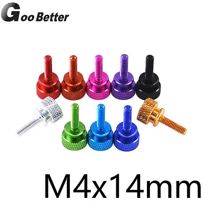 M4x14mm Knurled Thumb Screw Bolts Computer PC Case DIY Anodized Aluminum Alloy • £1.34