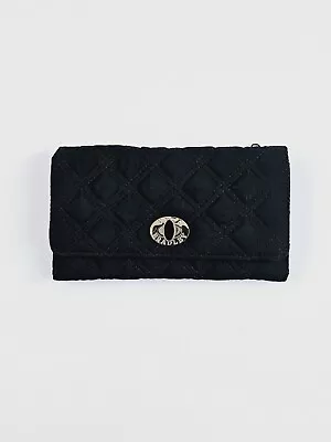 Vera Bradley Turn Lock Black Quilted Wallet 7.5  X 4.5  • $24.95