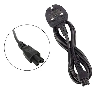 3 Pin UK C5 Power Lead Cable Prong Clover Leaf Wire Laptop Adapter Notebook 5Amp • £6.99