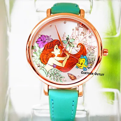 $19.99 • Buy Disney Lady Ariel Analog Watch Aqua Band Girl's Gift Reloj The Little Mermaid
