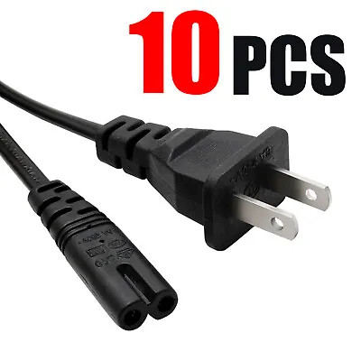$16.94 • Buy Lot 10 US 2 Prong 2Pin AC Power Cord Cable Charge Adapter For PC Laptop PS2 PS3