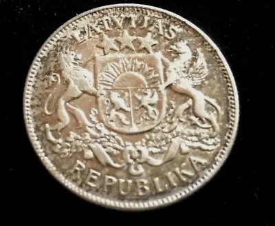 1925 Latvia 2 Lati Great Detail And Toning • $16