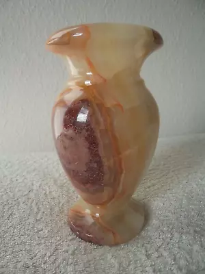 Vintage Retro Heavy Polished Marble Onyx Vase 6  (15cm) High • £9.99