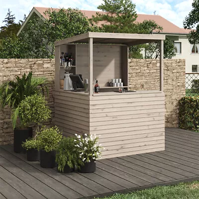 Pine Wooden Garden Cocktail Bar Home Bar Counter Top Table Outdoor Pub Bars Room • £149.95