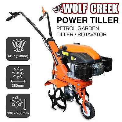 Earth Tiller Rotavator 139cc Petrol Engine Allotment Garden Soil By Wolf Creek • £299.95