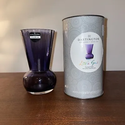 Dartington Crystal GEMS Vase Funnel Bottle Purple Tin Gift Box • £25