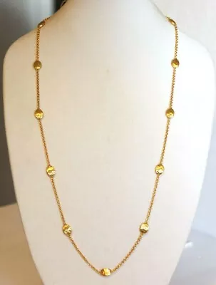 MARCO BICEGO NEW Siviglia 18K Yellow Gold Engraved Oval Stations Necklace 36  • $3724