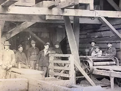 1910s RPPC - LUMBER MILL WORKERS Antique Real Photo Postcard WESTPORT OREGON • $19.99