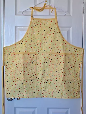 New  Adult Apron Yellow Pop Dots Great Gift Idea BBQ Master Chef Or Gardener • $25