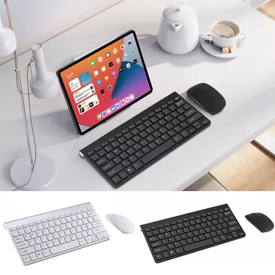 Mini Wireless Keyboard Mouse Set Ultrathin Waterproof For Mac Apple PC Computer • $14.65