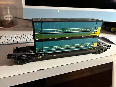 MTH RailKing 48' Well Car W/2x Container John Deere 2005 • $22.50