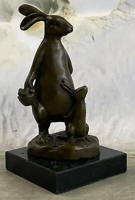 Detailed Genuine Bronze Standing Bunny Rabbit Statue Figurine Sculpture Artwork • $104.65