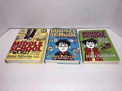 LOT 3 Middle School Series Books W/2 Hardcover: Books # (James Patterson)  • $9