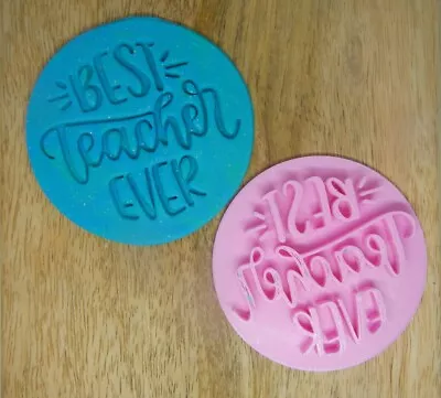 $7.95 • Buy Best Teacher Ever Fondant Embosser Cookie Stamp Teacher's Rule Christmas 