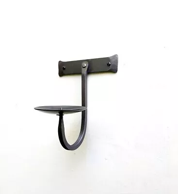 Metal Wall Sconce Candle Holder Hand Forged UK Church Candle Wall Mounted Big  • £22.99