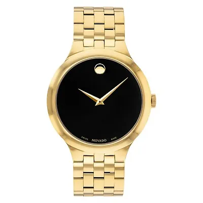 NEW Movado Veturi Classic GOLD PVD Mens Stainless Steel Watch 40mm 0607417 • $649.99
