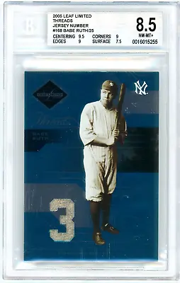 BABE RUTH 2005 Leaf Limited Threads Jersey #23/25 BGS 8.5 New York Yankees • $899.99