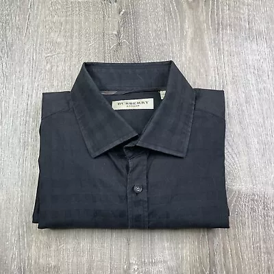 Burberry London Black Button Up Shirt Mens Size 16.5 42 Long Sleeve • $39.99