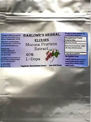 Mucuna Pruriens (White) Extract | 40% L-dopa  | One Half Pound Bulk Powder • $45