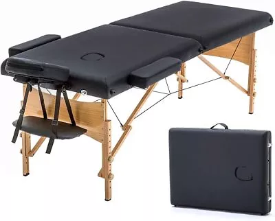 84  Massage Portable Hight Adjustable Table 2 Folding Spa Salon Bed W/Carry Case • $79.99