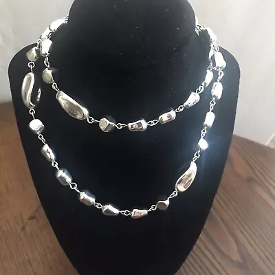 NWT Dana Buchman Silvertone Bead Necklace 28-32” • $9.99