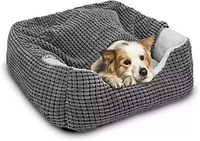 JOEJOY Rectangle Dog Bed Warm Hooded Puppy Bed For Large Medium Small Dogs Luxu • £45.27