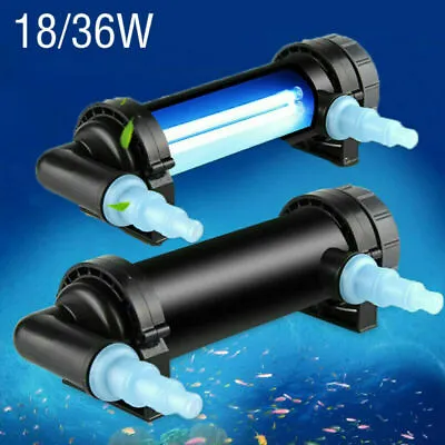 18W-36W Aquarium Pond Fish Tank Sterilizer UV Lamp Light Clarifier Filter Pump • £45.59
