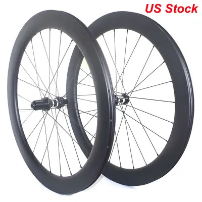 50*25mm 700C DT350 Hub Carbon Fiber Road Bike Wheelset Centerlock Disc Tubeless • $569