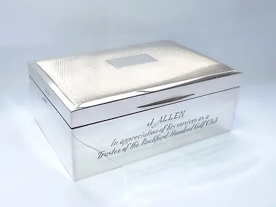 Vintage Sterling Silver Cigarette Box Cigar Box Trinket Box Birmingham 1972 • $351.08