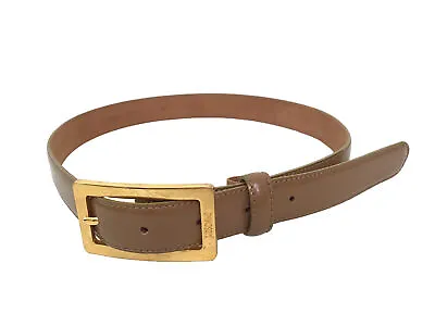 Moschino Belt Brown Gold Buckle All Genuine Leather Size 40 Made In Italy • $54.87